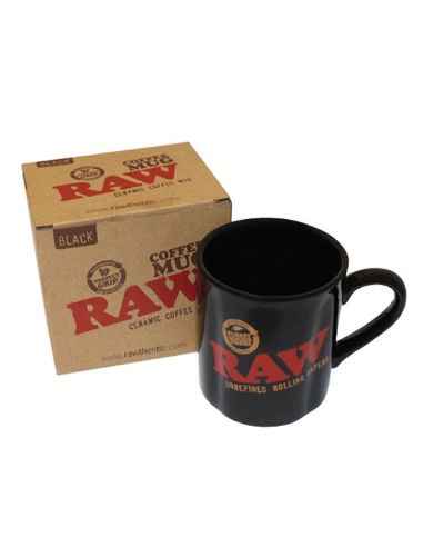 TAZA RAW COFFEE MUG BLACK RAW PAPERS