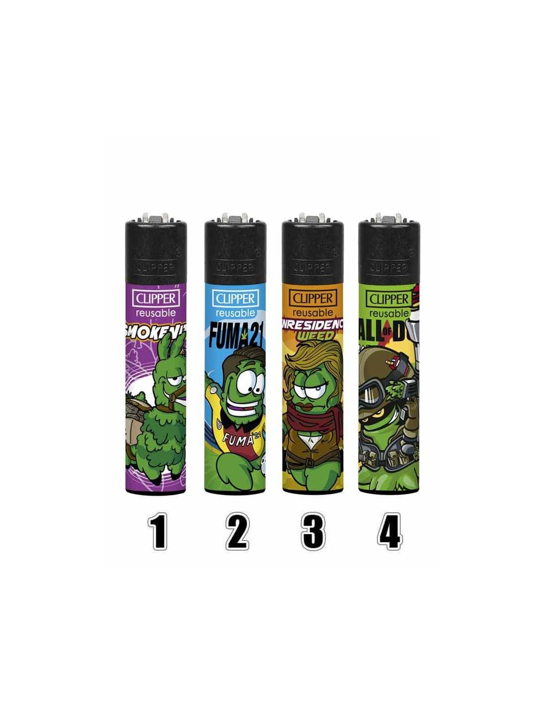 Legalize - Sausage Heroes - Mecheros Personalizados - Encendedores Clipper  coleccionables - Edición Limitada - Pack de 4