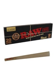 Comprar 20 CONOS RAW BLACK KING SIZE RAW PAPERS