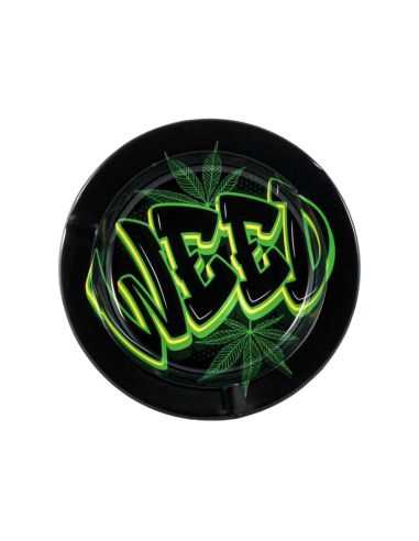 Comprar CENICERO METAL NEGRO WEED