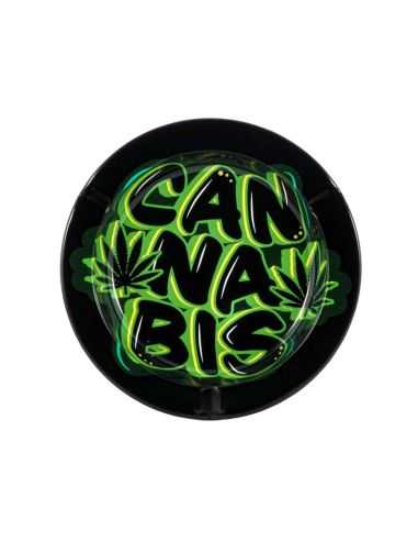 Comprar CENICERO METAL NEGRO CANNABIS