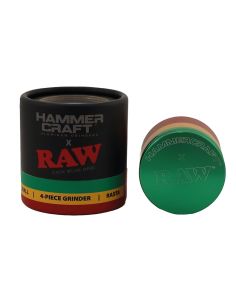 Comprar RAW GRINDER X HAMMERCRAFT RASTA 4 PARTES RAW PAPERS