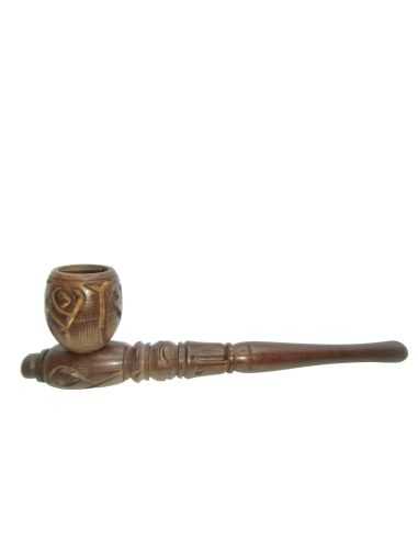 Comprar PIPA MADERA TALLADA 20 CM