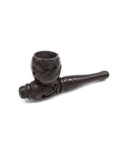 Comprar PIPA MADERA TALLADA NEGRA 8.5CM