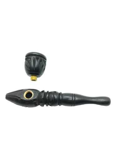 Comprar PIPA MADERA TALLADA NEGRA 10 CM