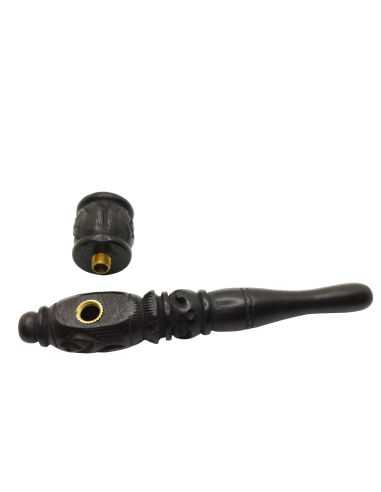 Comprar PIPA MADERA TALLADA NEGRA 13.5 CM