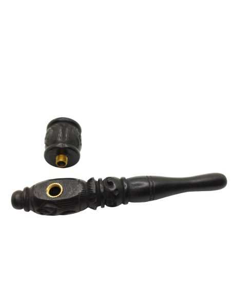 Comprar PIPA MADERA TALLADA NEGRA 13.5 CM