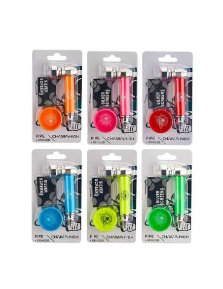 Comprar PIPA METÁLICA + MINI GRINDER CHAMP HIGH CHAMP-HIGH