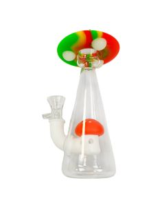 Comprar BONG DE SILICONA Y CRISTAL SPACESHIP MUSHROOM 18 CM