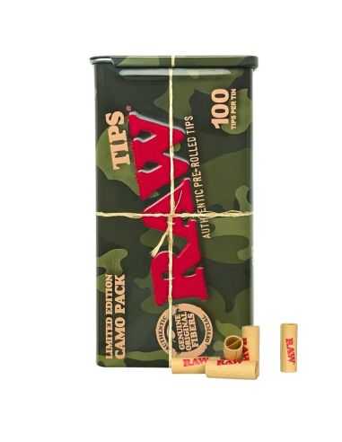 Comprar CAJA METALICA CAMUFLAJE RAW CON 100 FILTROS RAW PAPERS