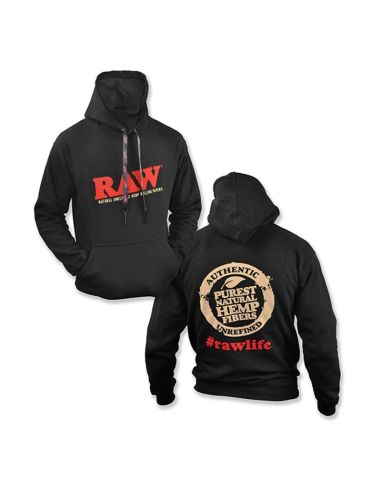 Sudadera Raw negra con capucha "RAW Black con