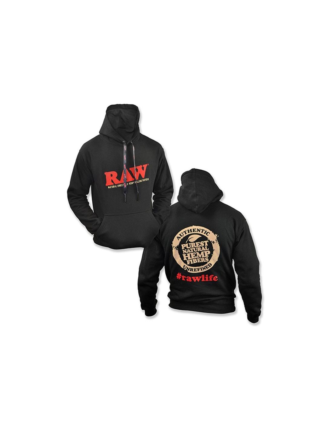 Sudadera Raw negra con capucha o RAW Black Poker