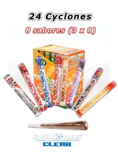 Comprar CAJA CYCLONES CLEAR SURTIDA (8 SABORES) CYCLONES BLUNT