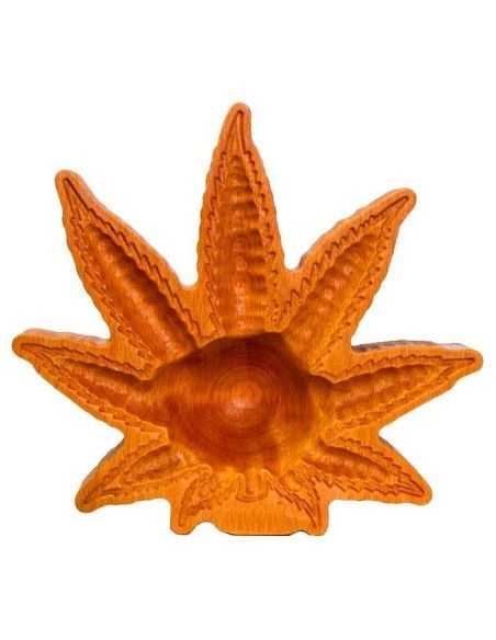 Comprar CENICERO MADERA HOJA MARIHUANA KRU