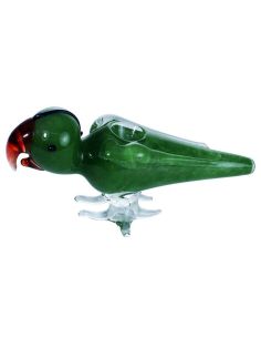 Comprar PIPA CRISTAL TALLADO LORO VERDE 14cm