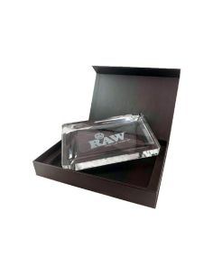 CRISTAL GLASS ROLLING TRAY RAW RAW PAPERS