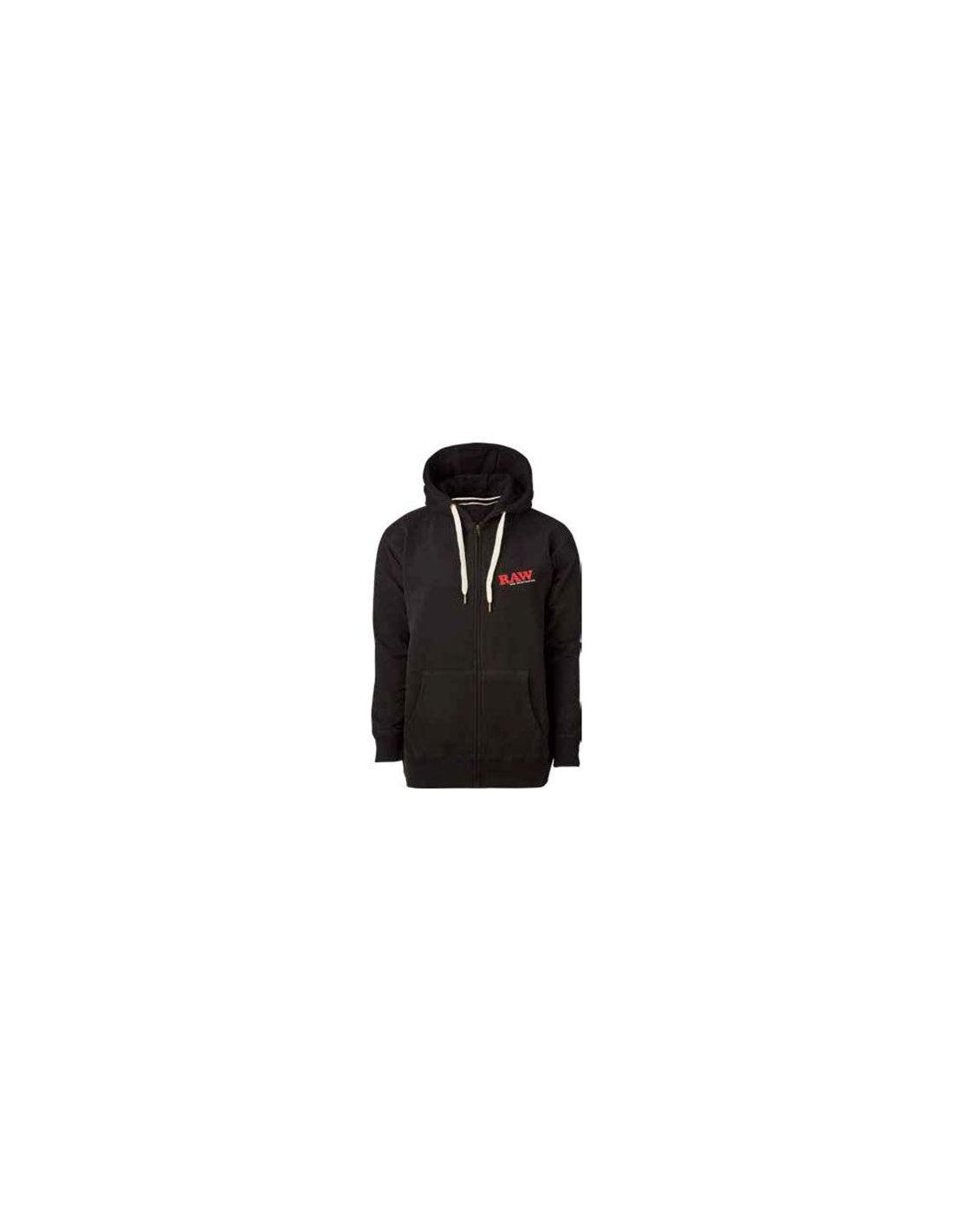 Sudadera Raw Logo con Cremallera y Capucha Negra