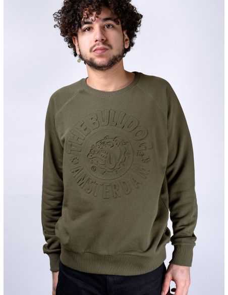 Comprar SUDADERA TB CREWNECK EMNOSSED ARMY GREEN THE BULLDOG