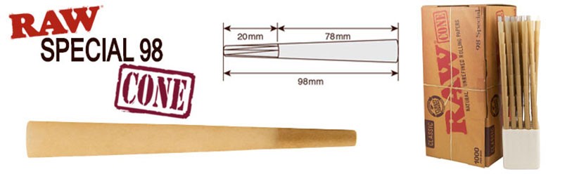 Tamaño conos Raw 98 Special Classic
